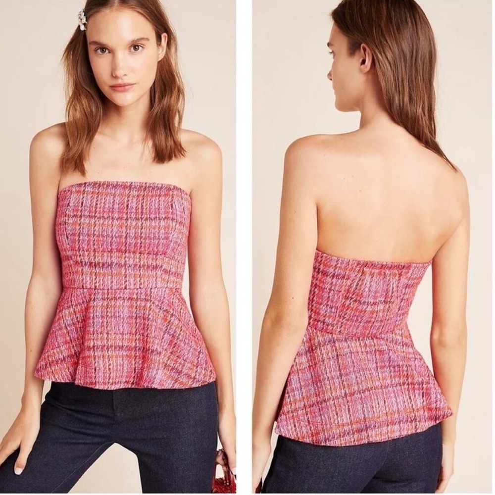 NWT Maeve Shannon Peplum Cropped Top Size Large